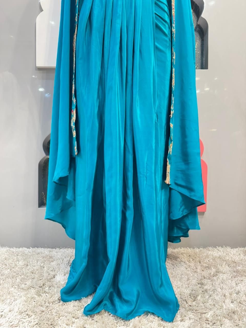 "AQUA ELEGANCE EMBROIDERED INDO-WESTERN" image 3