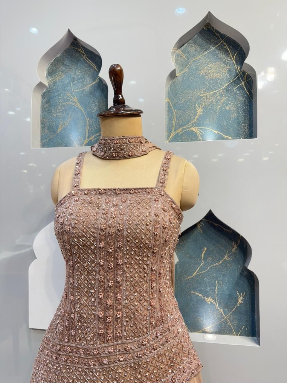 "DUSTY ROSE EMBELLISHED SHARARA" image 2