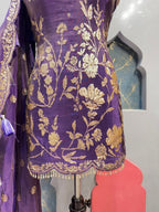 "ROYAL PURPLE ZARI FLORAL SHARARA" image 4