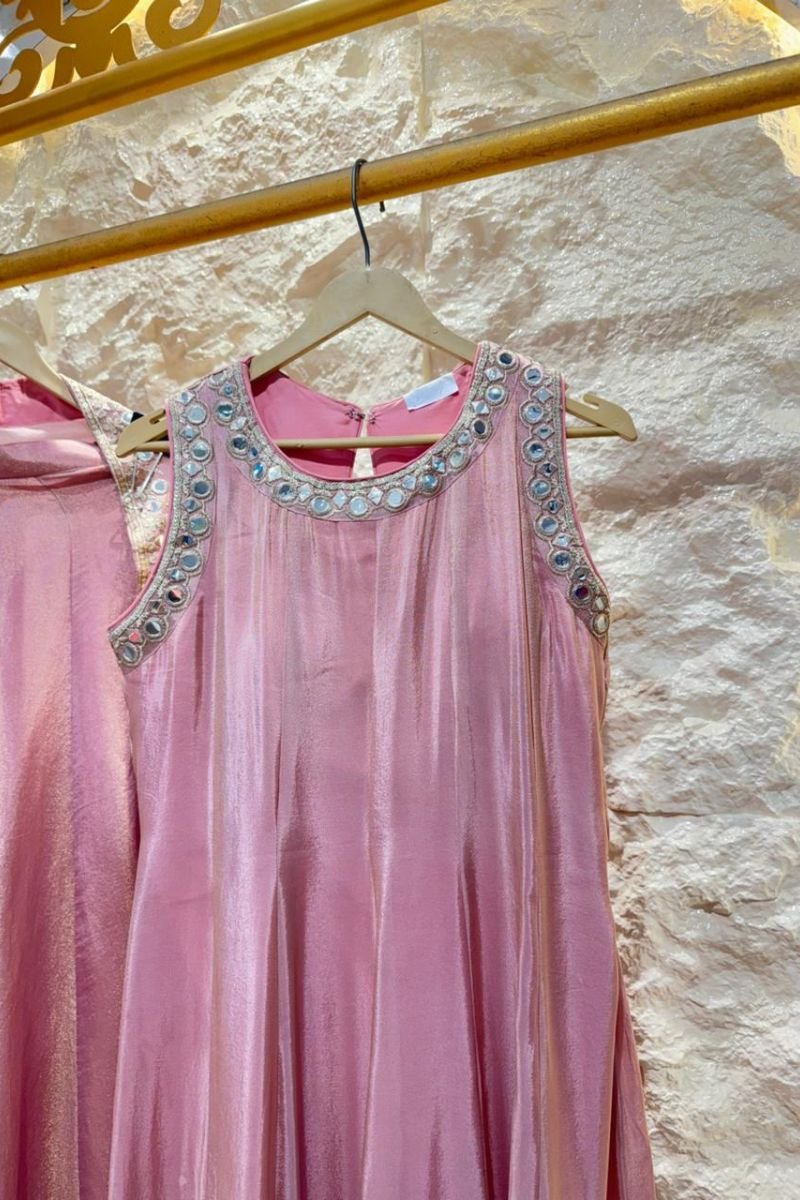 "BLUSH MIRROR GLOW SHARARA SET" image 2