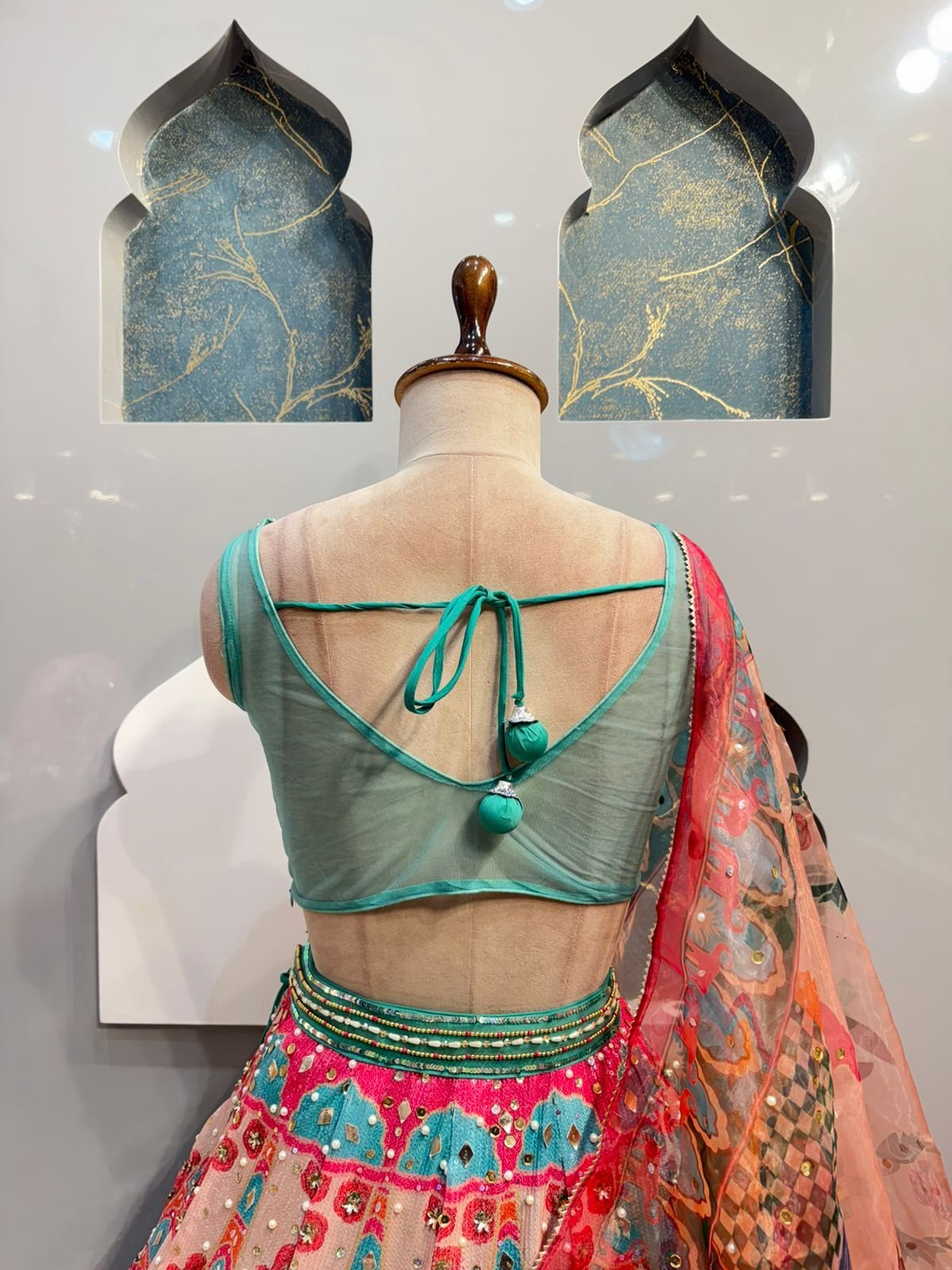 "PASTLE MULTICOLOR BRIDAL LEHENGA" image 4