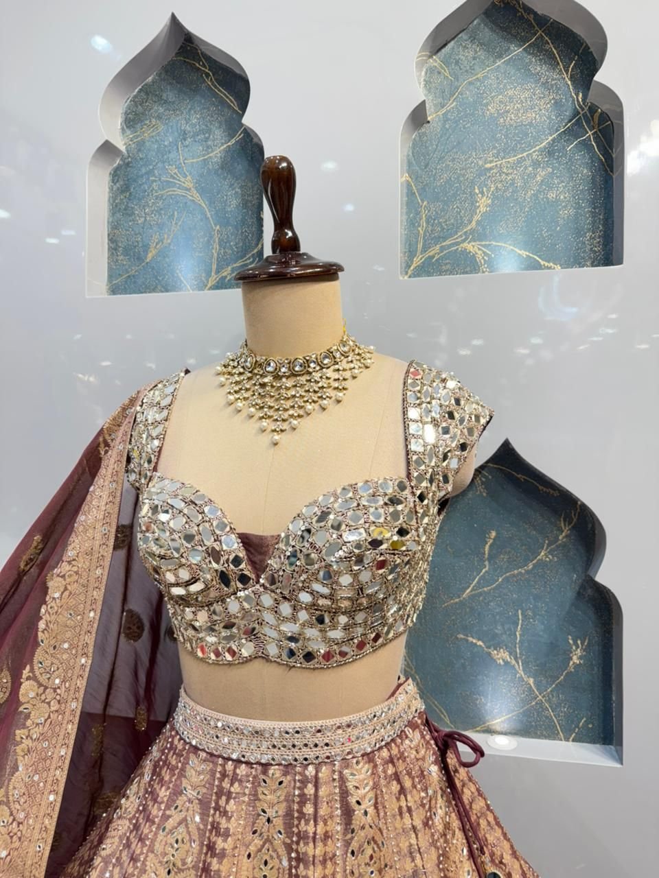 "MAROON GOLD REGAL LEHENGA" image 2