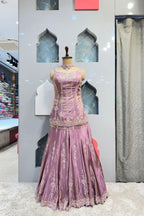 "DUSTY ROSE ELEGANCE GHARARA SET" image 0