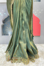 "EMERALD ROYALE DRAPE SAREE" image 3