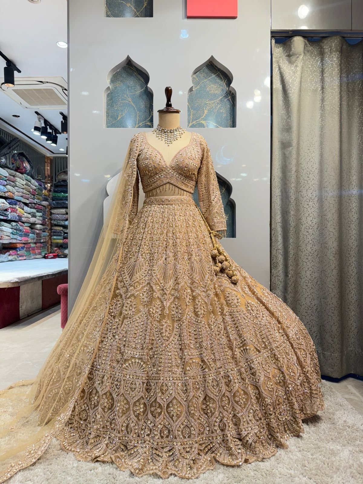 "ROYAL GOLD HAND EMBROIDERED LEHENGA" image 0
