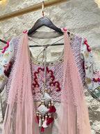 "PASTEL SYMPHONY EMBROIDERED INDOWESTERN AND SHARARA" image 4