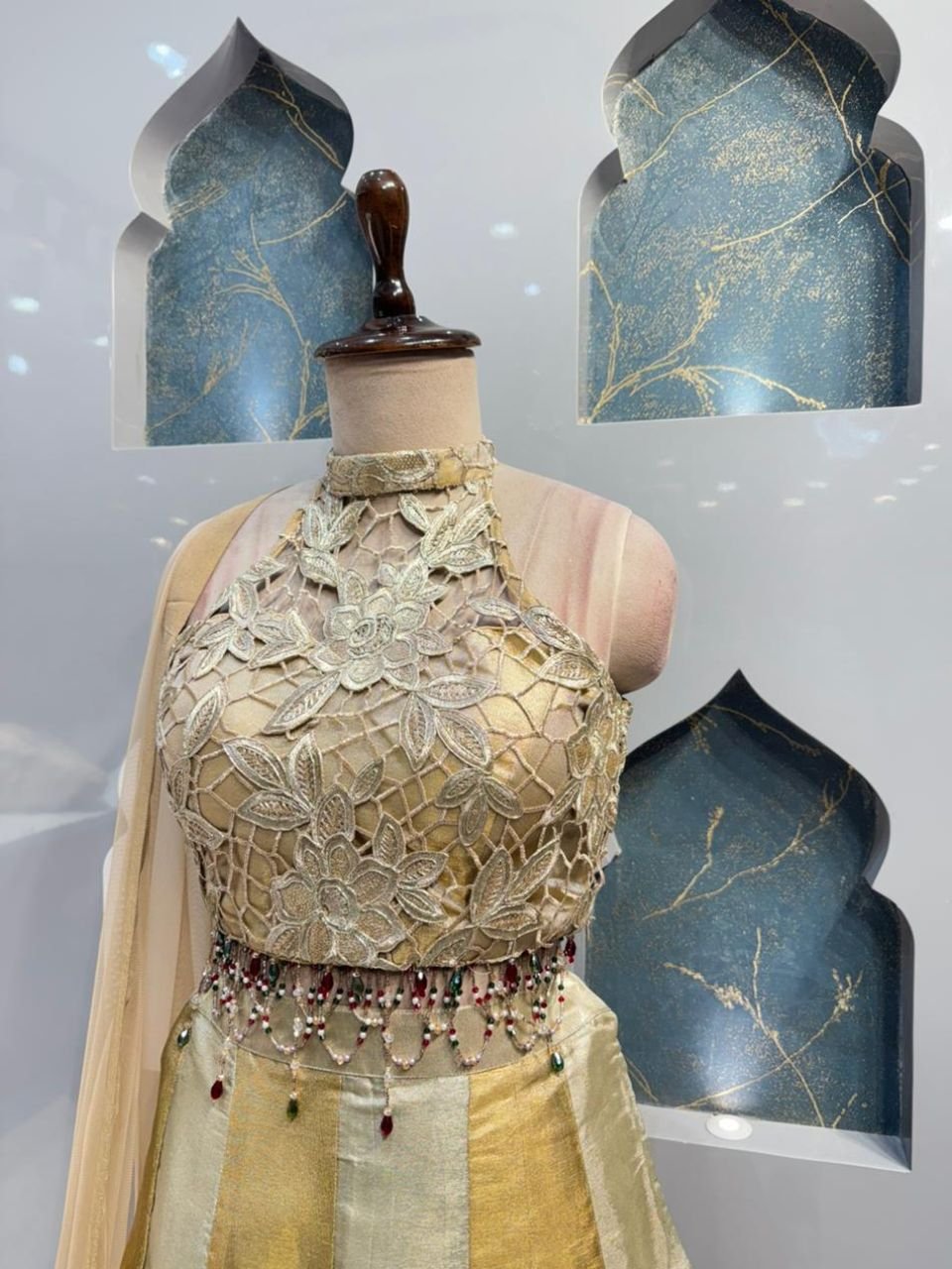 "GOLDEN MUSE HALTER INDO WESTERN" image 2