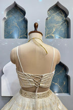 "GOLDEN HEIRLOOM JACKET LEHENGA" image 5