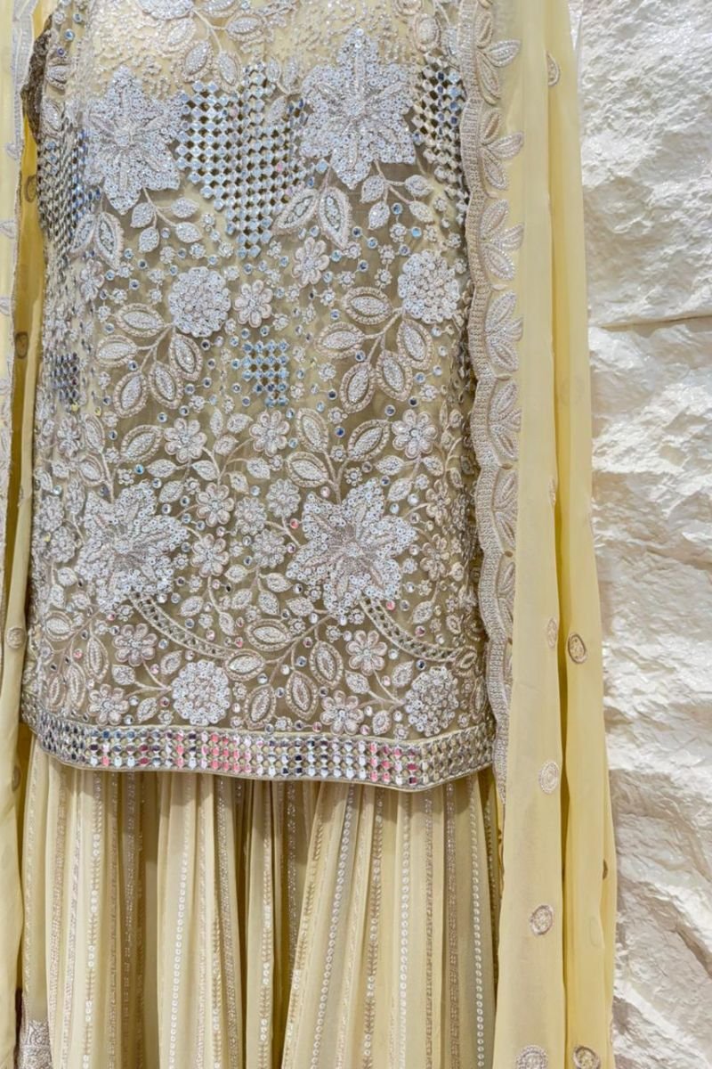 "GOLDEN GLOW HEAVILY SHARARA SUIT" image 2