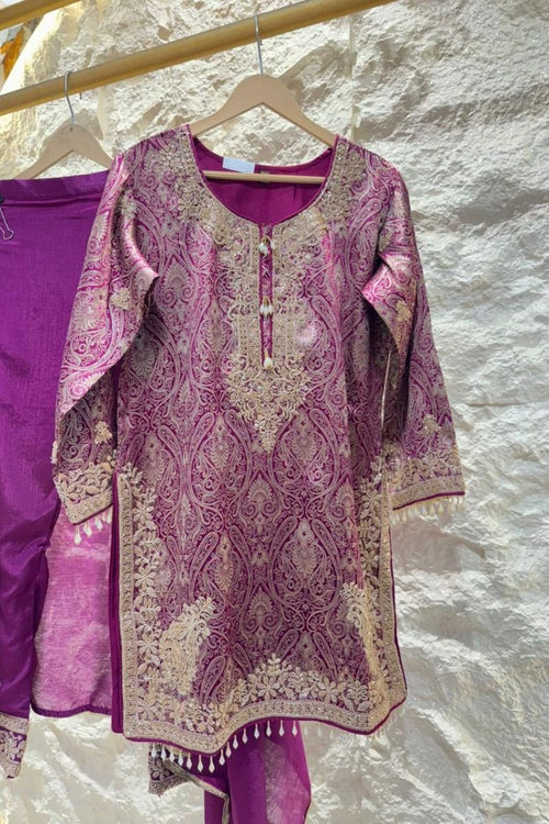 "ROYAL WINE EMBROIDERED SUIT" image 1