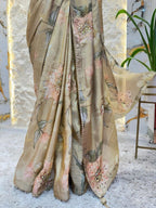 "GOLDEN BLOOM TISSUE SAREE" image 3