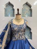 " ROYAL SAPPHIRE EMBROIDERED LEHENGA" image 1