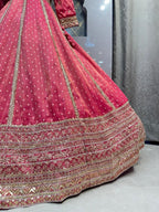 "ROYAL RANI PINK EMBROIDERED LEHENGA" image 4