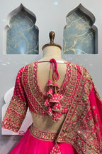 "HOT PINK HEIRLOOM LEHENGA" image 5