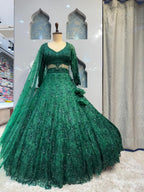 "EMERALD ROYALE HEAVY DESIGNER LEHENGA" image 3