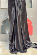 "MIDNIGHT NOIR DRAPE SAREE" image 3