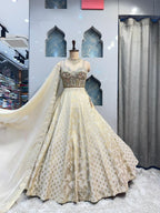 "IVORY MIRROR EMBELLISHED LEHENGA" image 0