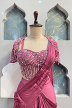"ROSEWOOD DRAPE EMBELLISHED INDO WESTERN" image 1