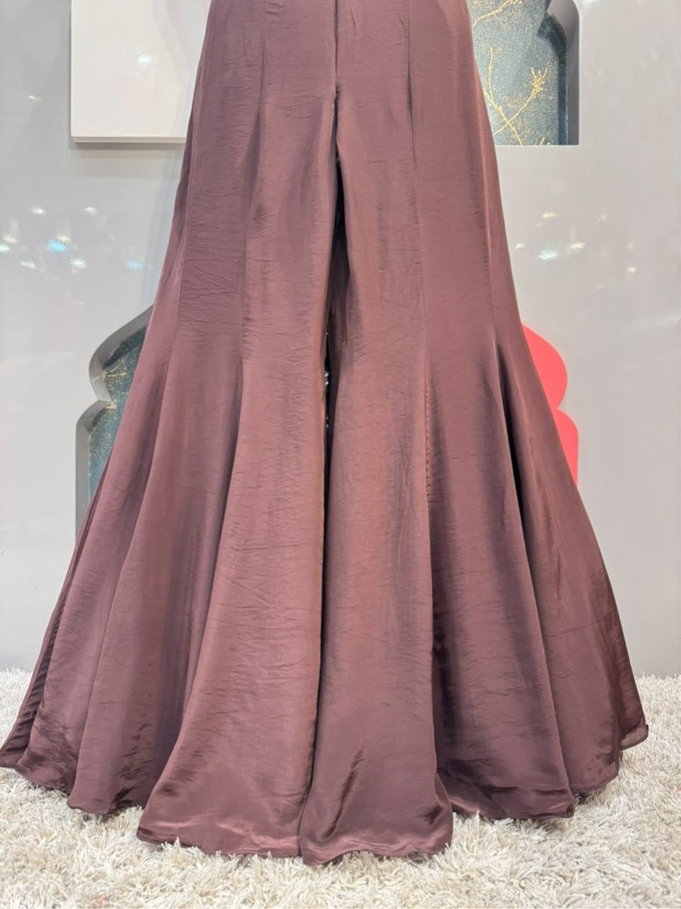 "CHOCOLATE BROWN EMBELLISHED HALTER INDO-WESTERN"