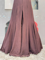 "CHOCOLATE BROWN EMBELLISHED HALTER INDO-WESTERN"