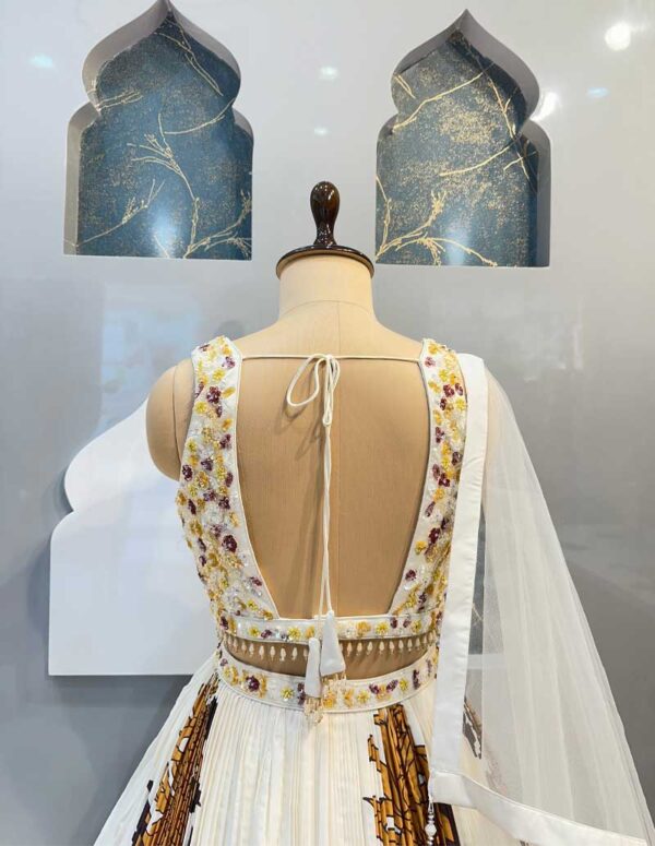 WHITE FLORAL LEHENGA - Image 4