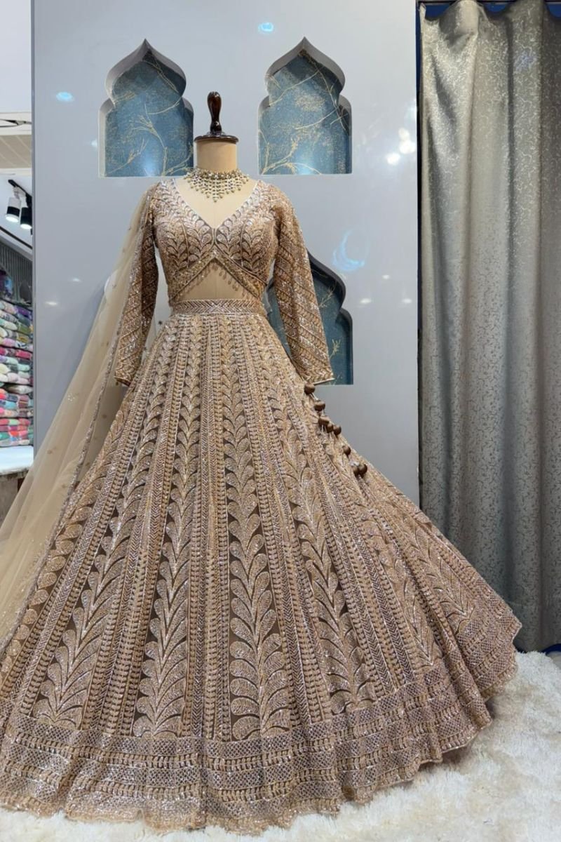 "IVORY GOLD OPULENCE LEHENGA" - Image 5