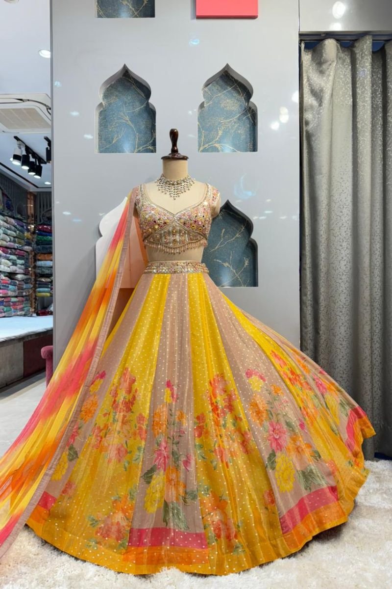 "HALDI GLOW GARDEN LEHENGA"