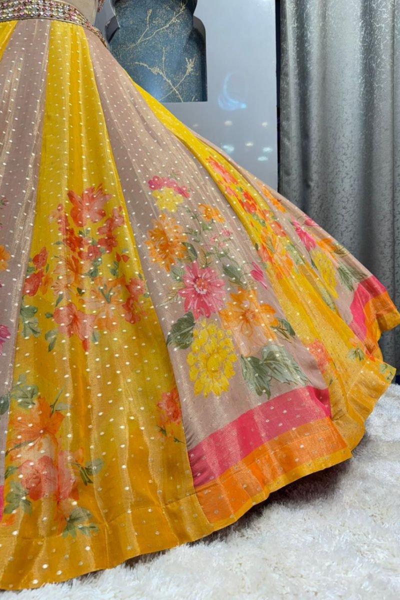 "HALDI GLOW GARDEN LEHENGA" - Image 4