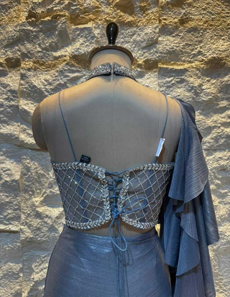 "STEEL GREY GLAM INDO WESTERN" - Image 5