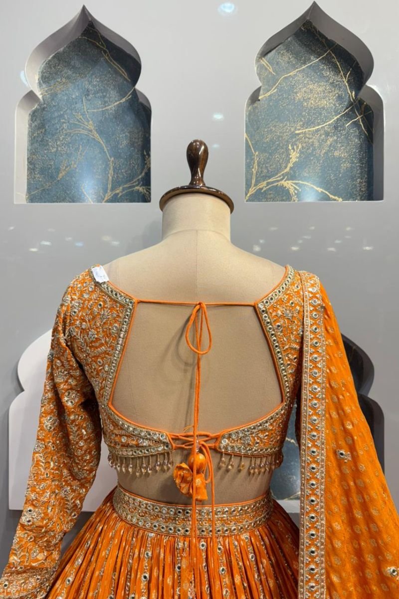 "SAFFRON SHINE LEHENGA" - Image 6