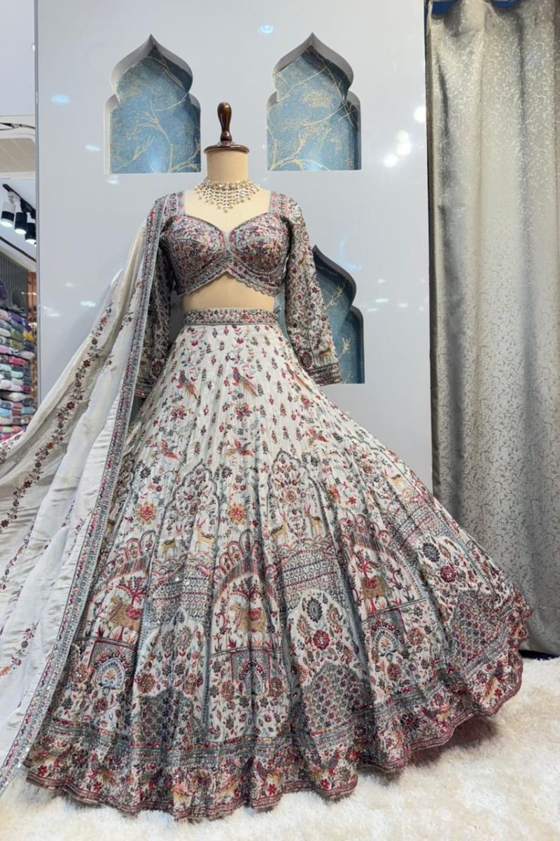 "HEIRLOOM IVORY LEHENGA" - Image 5