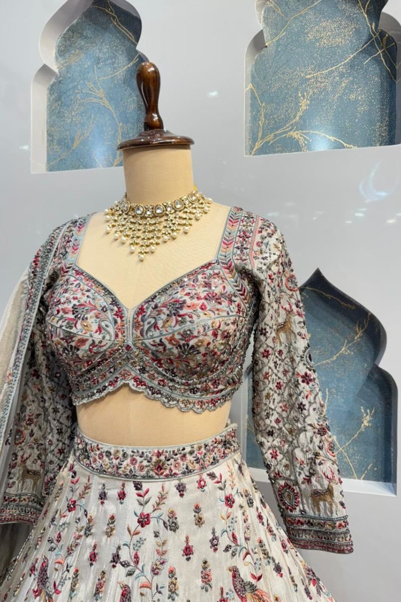 "HEIRLOOM IVORY LEHENGA" - Image 3