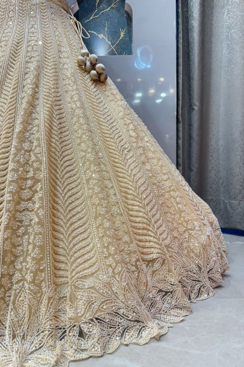 "IVORY GILDED HEIRLOOM LEHENGA" - Image 5