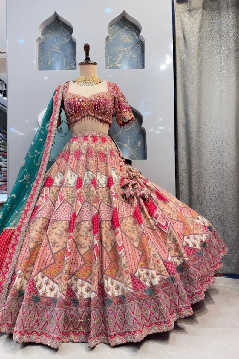 "ROYAL PATCHWORK LEHENGA" - Image 5