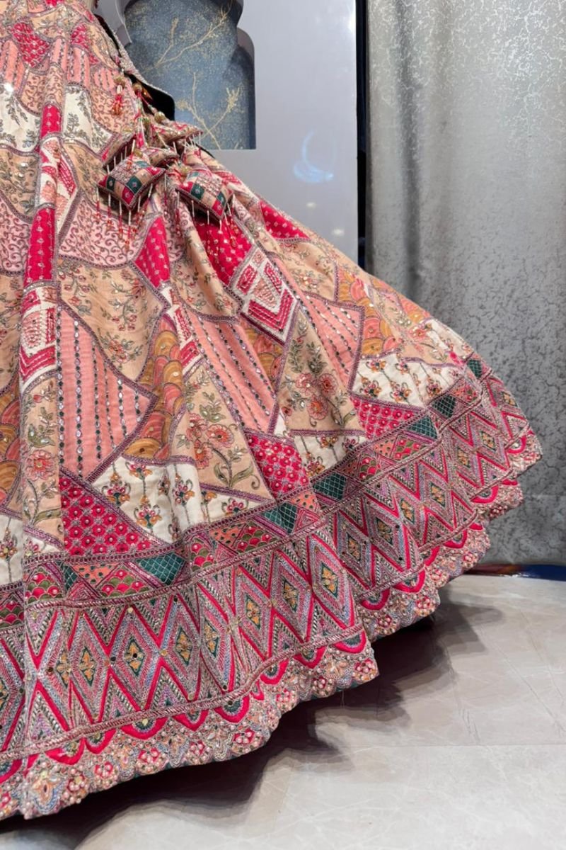 "ROYAL PATCHWORK LEHENGA" - Image 4