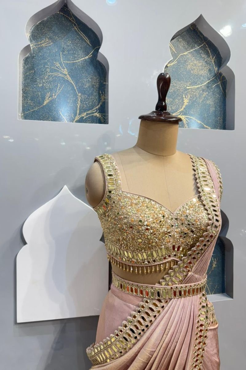 "BLUSH GOLD DRAPE ELEGANCE" - Image 3