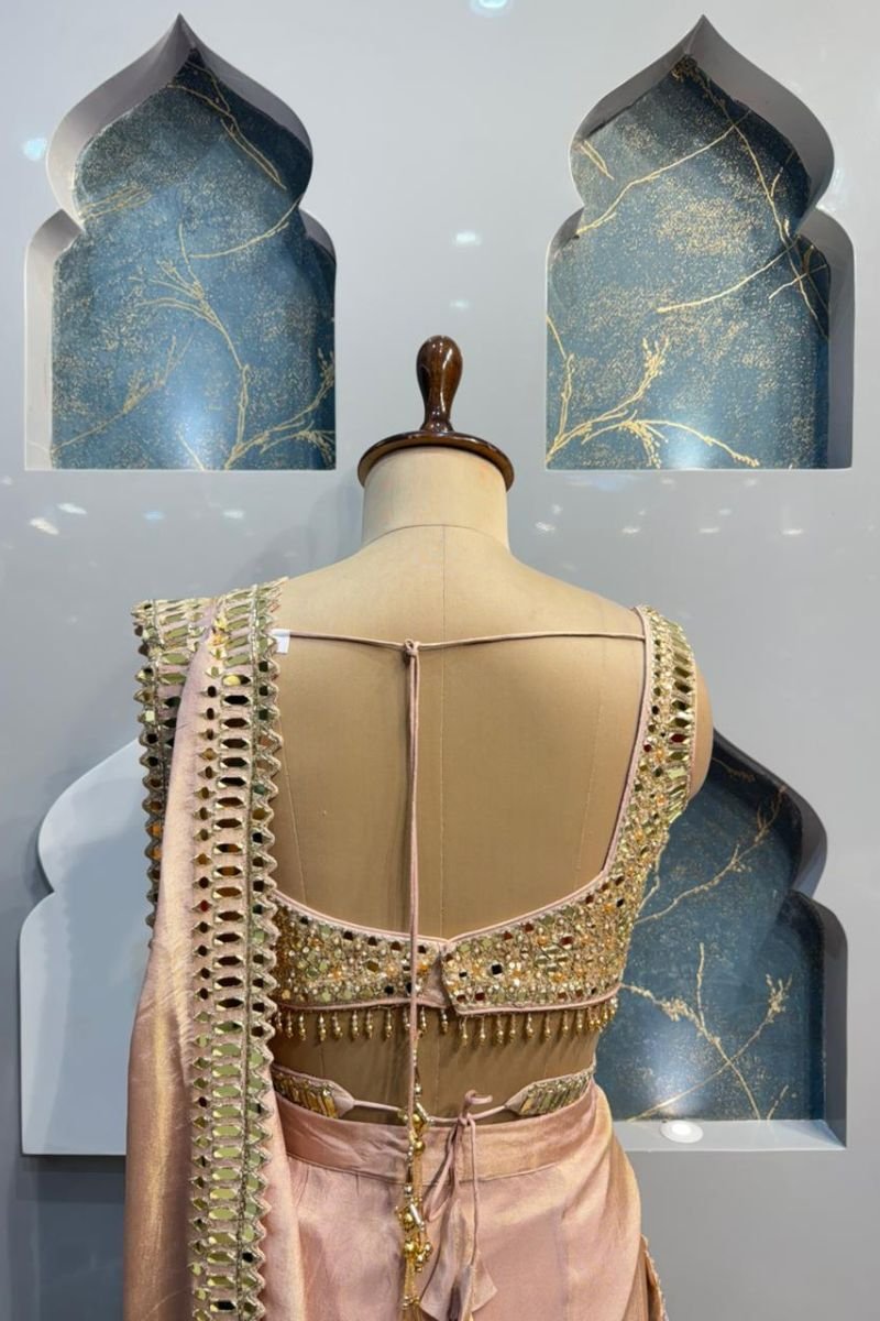 "BLUSH GOLD DRAPE ELEGANCE" - Image 5