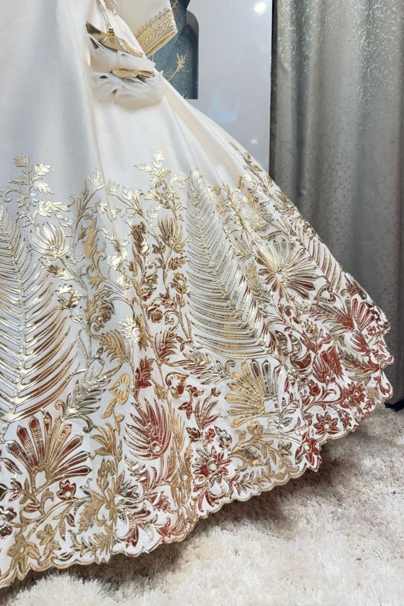 "IVORY ROYALE EMBROIDERED LEHENGA" - Image 4
