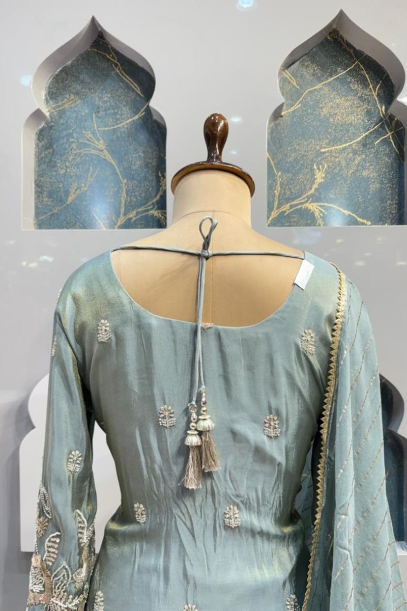 "CELESTIAL MINT DESIGNER SHARARA SET" - Image 6