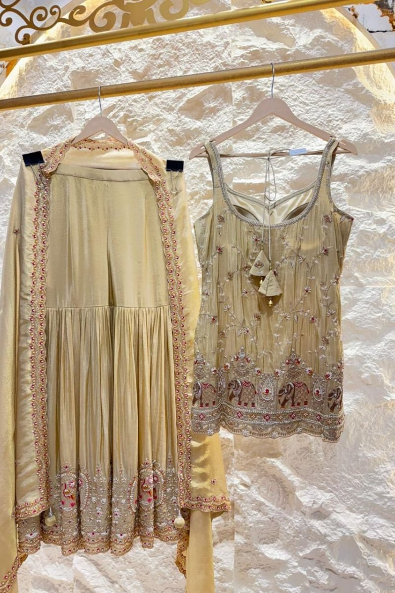 "IVORY ZOHRA SHARARA SUIT" - Image 7