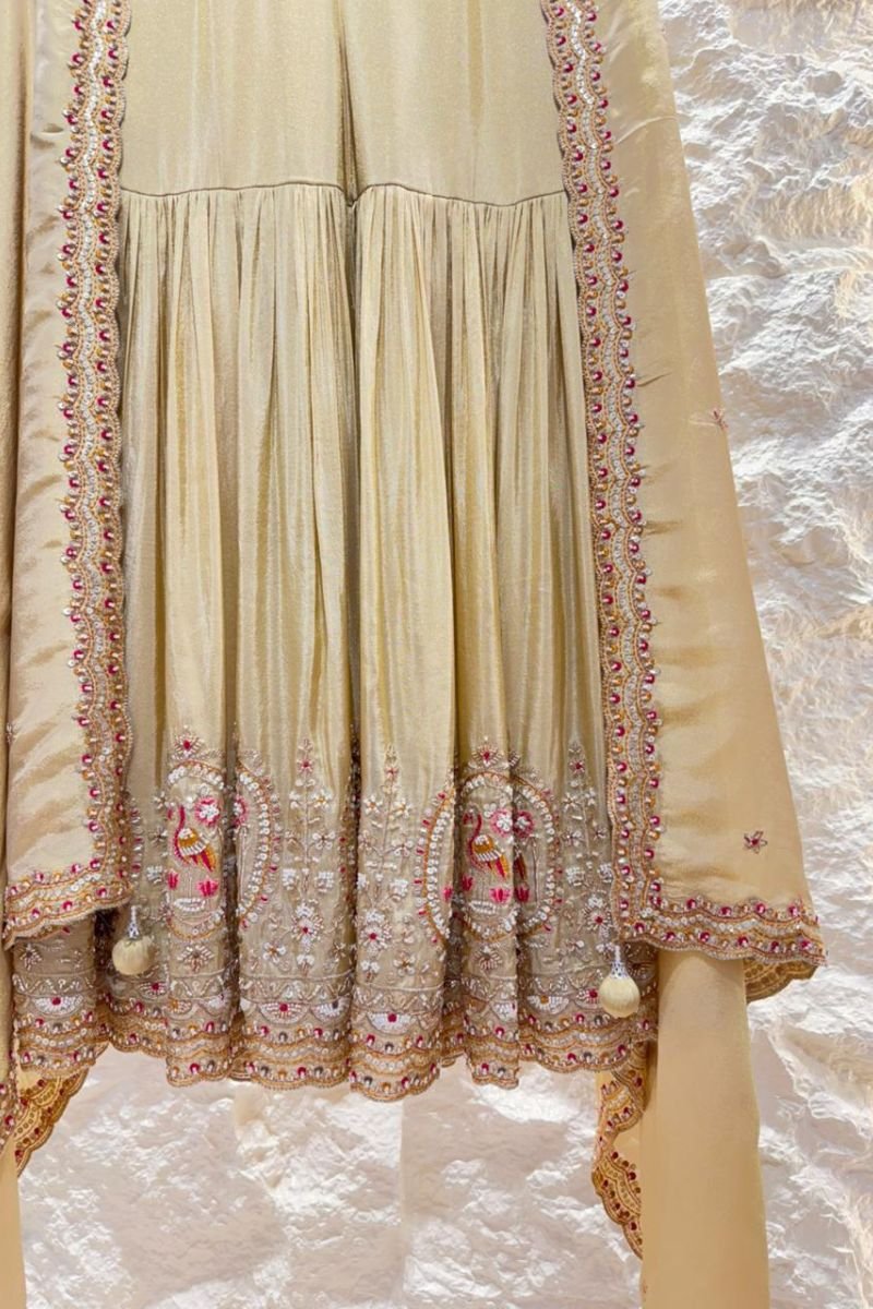 "IVORY ZOHRA SHARARA SUIT" - Image 6