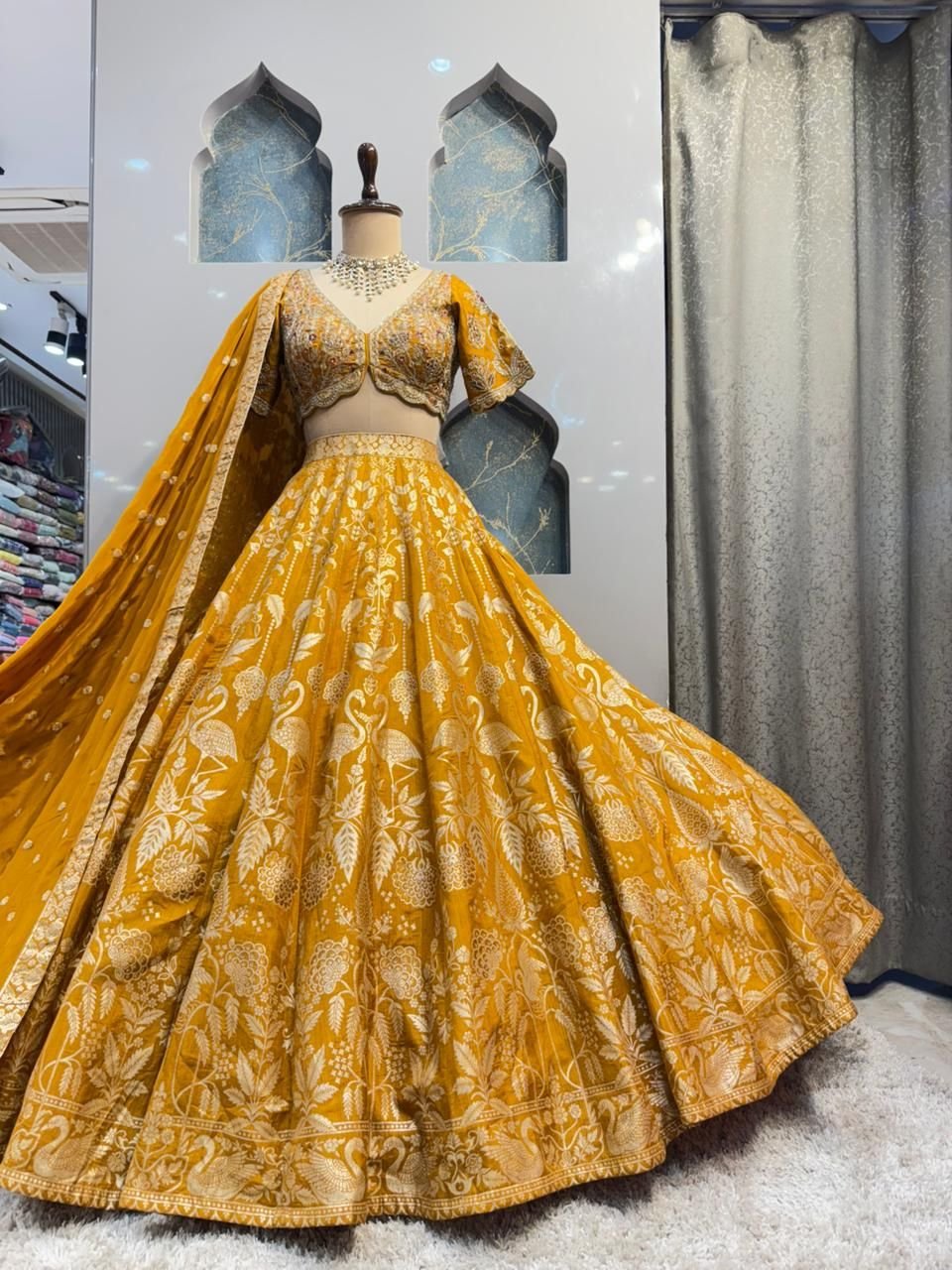 "SUNSET GOLD HERITAGE LEHENGA" - Image 4