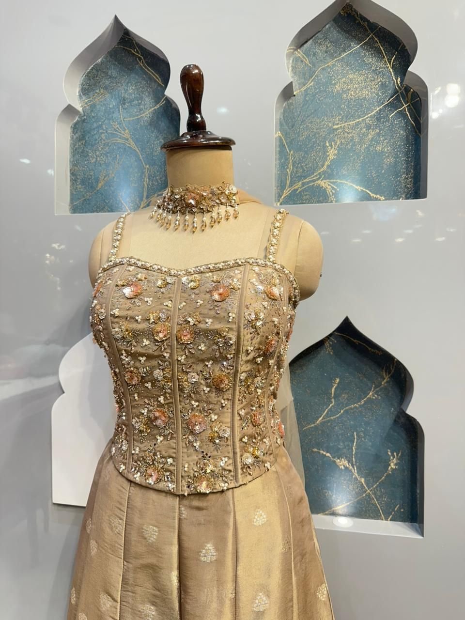 "CHAMPAGNE GOLD EMBELLISHED INDO-WESTERN" - Image 3