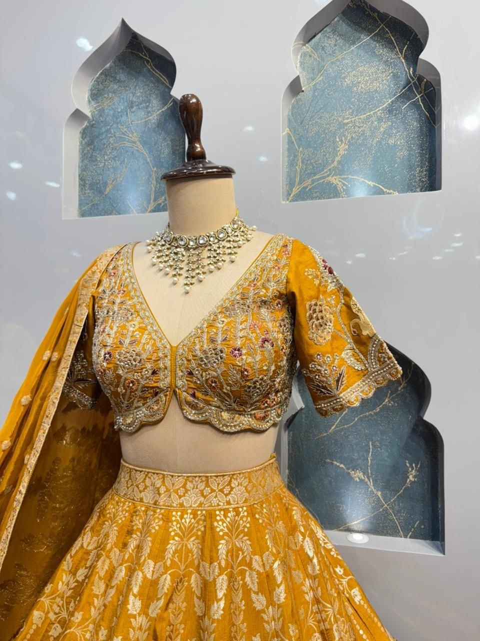 "SUNSET GOLD HERITAGE LEHENGA" - Image 3
