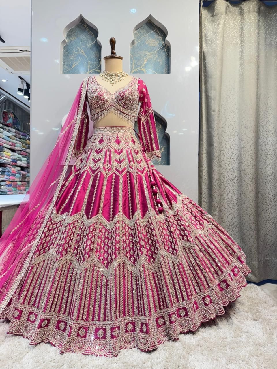 "RANI PINK COUTURE LEHENGA" - Image 5