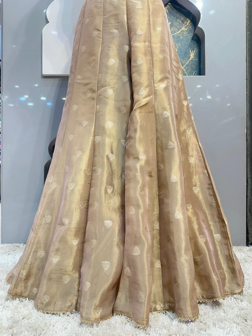 "CHAMPAGNE GOLD EMBELLISHED INDO-WESTERN" - Image 4