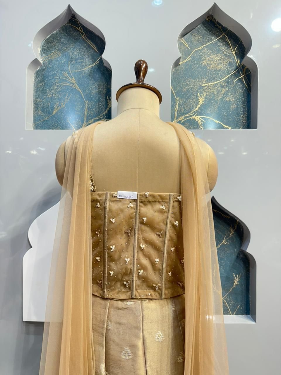 "CHAMPAGNE GOLD EMBELLISHED INDO-WESTERN" - Image 5