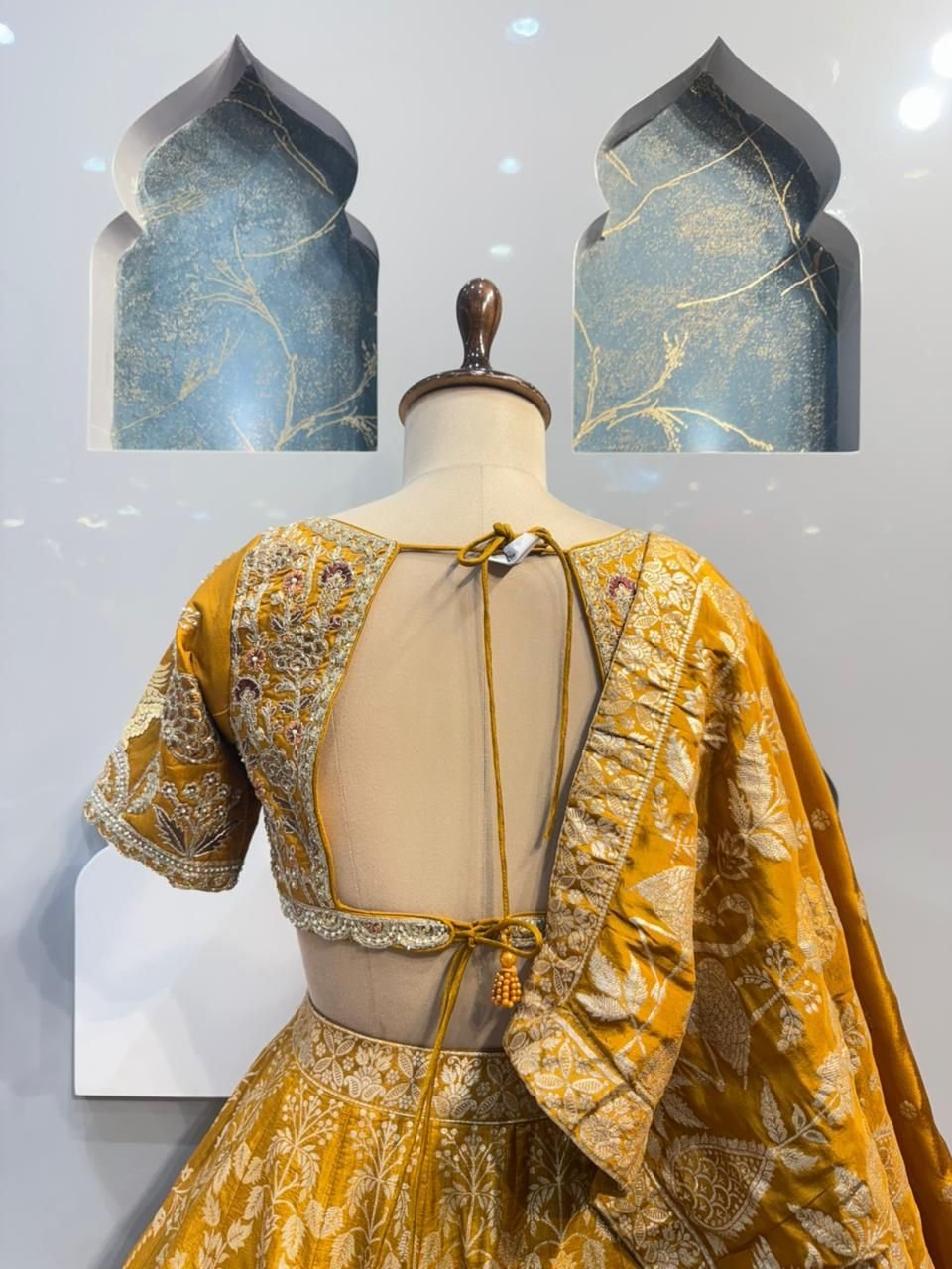 "SUNSET GOLD HERITAGE LEHENGA" - Image 6