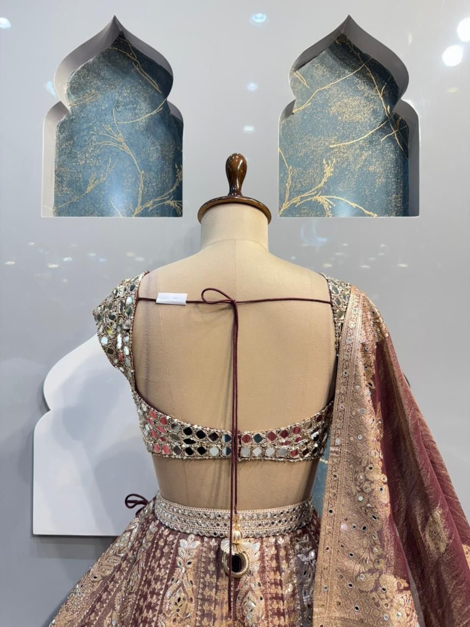 "MAROON GOLD REGAL LEHENGA" - Image 5