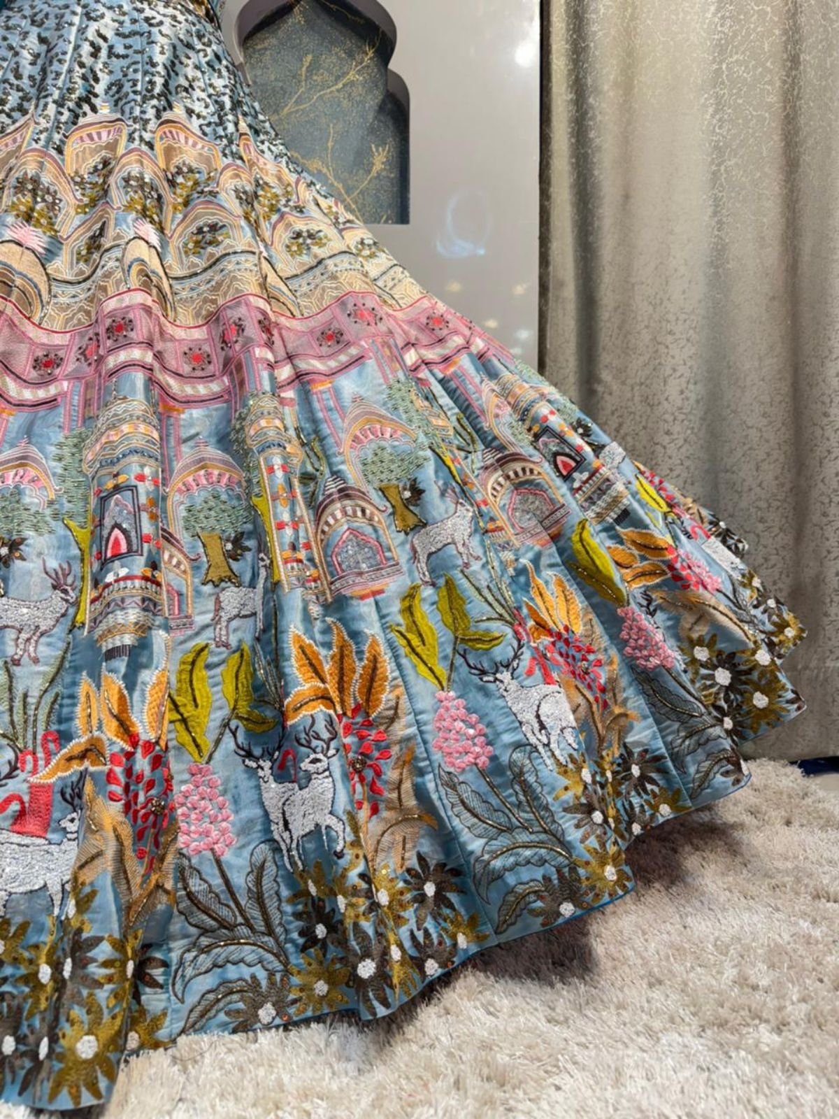 "CELESTIAL GARDEN STORY LEHENGA" - Image 5